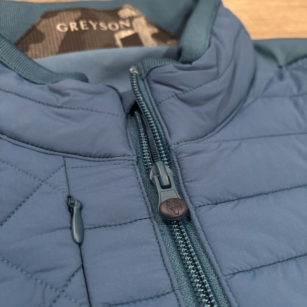 GREYSON Yukon Hybrid Golf Jacket Mens XL Blue Quilted Puffer Full Zip Outerwear - Picture 6 of 10